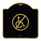 Signmission Designer Series Sign-No Handicap, Black & Gold Aluminum Architectural Sign, 18" x 18", BG-1818-23846 A-DES-BG-1818-23846 - alternate 1